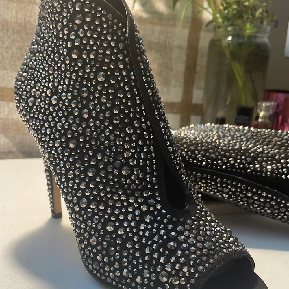 INC International Concepts Black Rhinestone Heels - Picture 14 of 16
